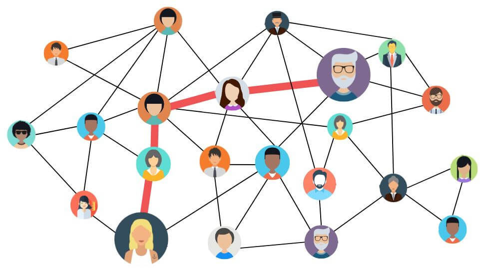 imagem digital que ilustra o networking - conexão de pessoas